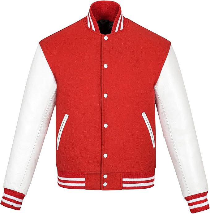 Wool and leather varsity jacket