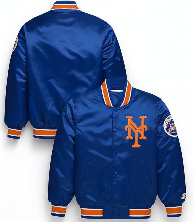 Satin letterman baseball jacket